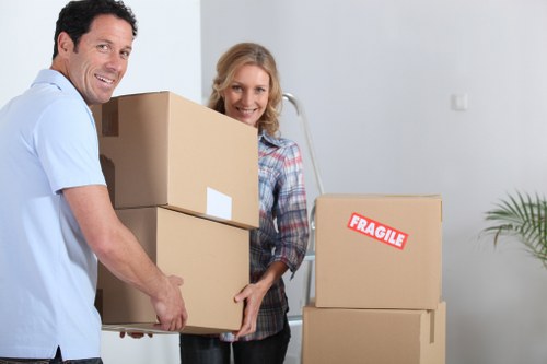 Packing and transporting office furniture for a business relocation
