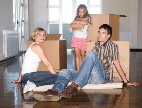 Packed boxes and furniture prepared for a home move in Bexleyheath